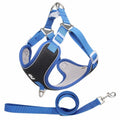 Adjustable breathable dog harness with reflective piping in black, red, gray, or light purple