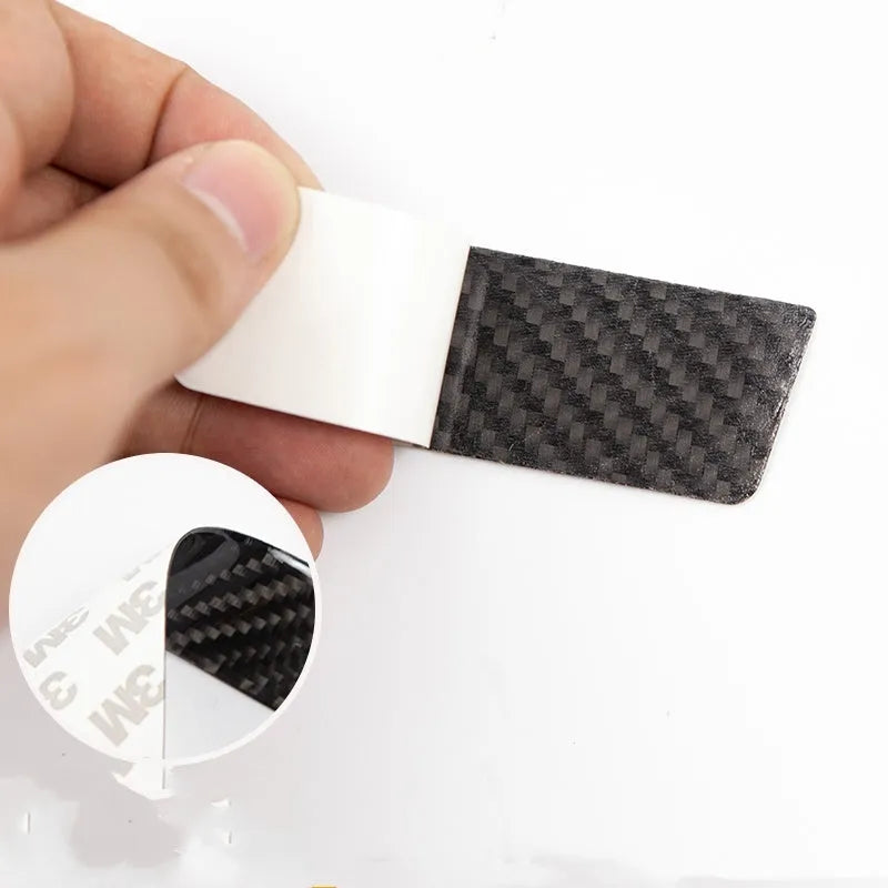 Carbon fibre door handle protection stickers for Tesla Model S vehicles