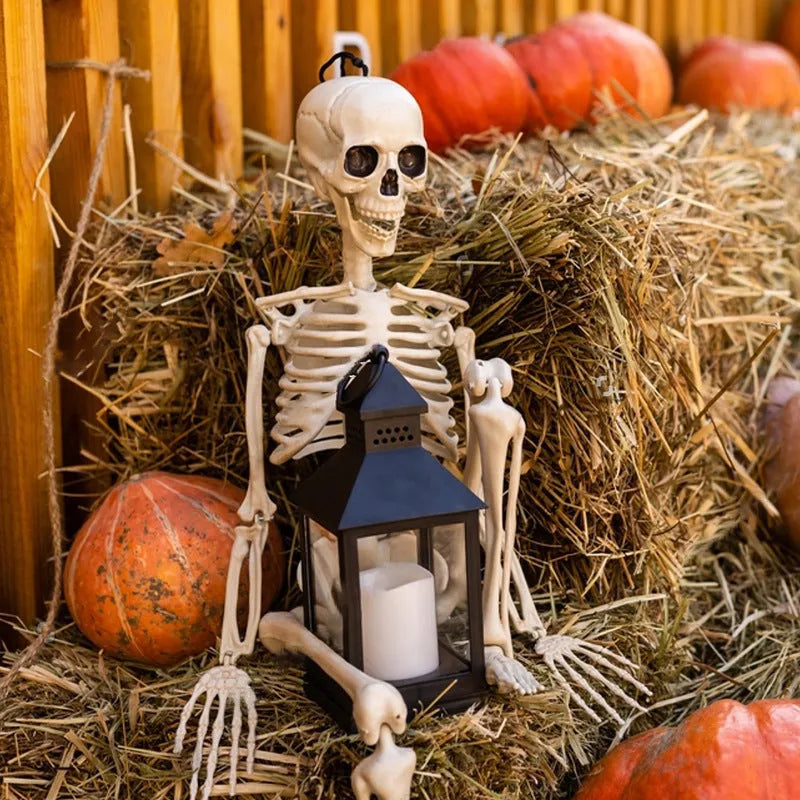 90cm tall movable joint plastic skeleton Halloween decoration in standing pose
