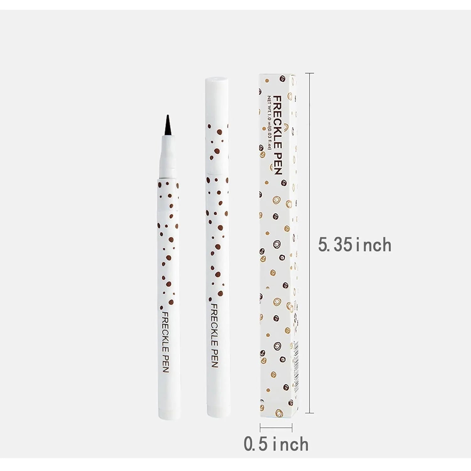 Dark brown waterproof freckle pen with precision tip for face and body application
