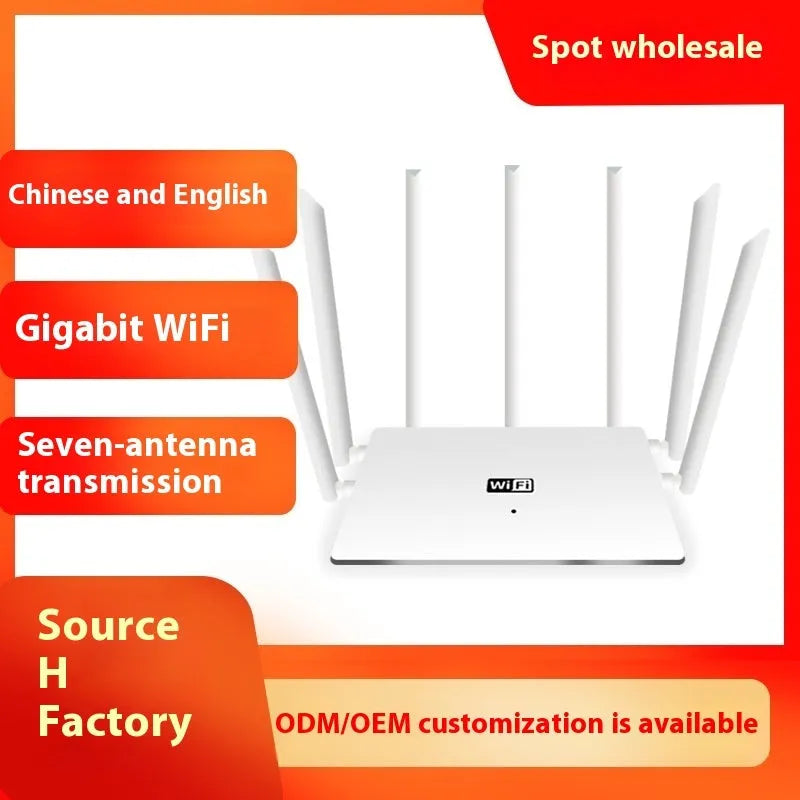 Dual-band 5G Gigabit router in white or black with multiple antennas for through-wall home Wi-Fi coverage