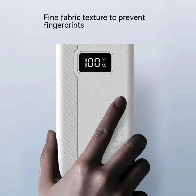 Black or white large capacity portable power bank showing front view with USB ports