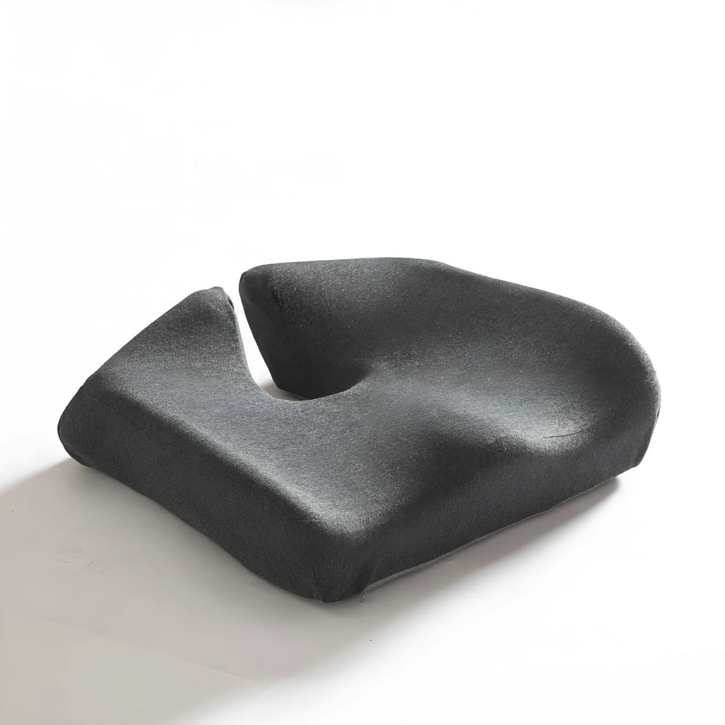 Memory foam office chair cushion measuring 36x40x11cm in dark grey, light grey, or mesh black colour options