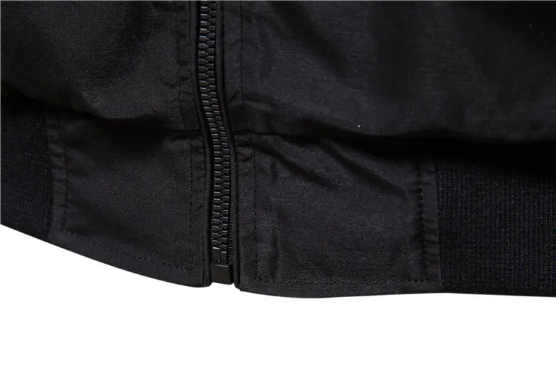 Men's thin casual jacket in polyester available in dark blue, black, or army green