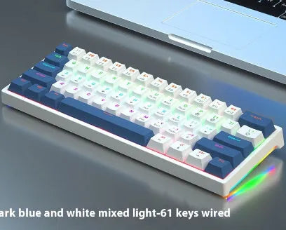 61-key compact mechanical keyboard with hot-swappable sockets and multiple switch options