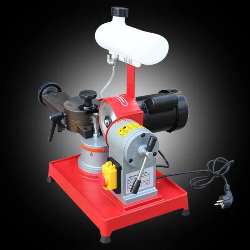 Xiao Mo Wang manual sharpedge grinding machine for alloy circular saw blades on a workshop bench.