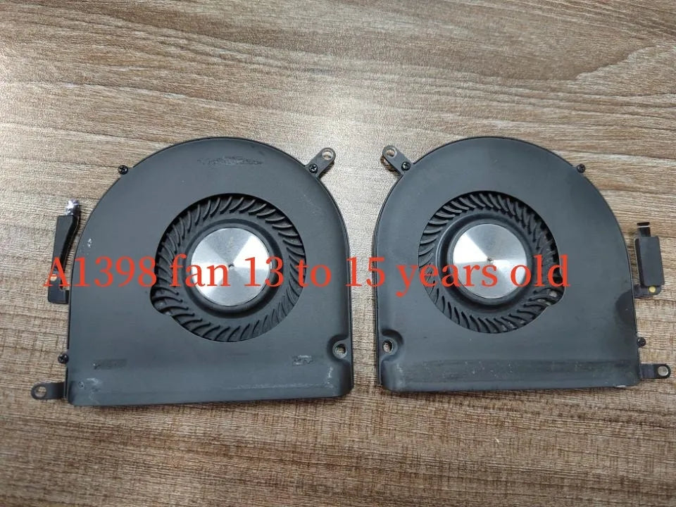 MacBook Pro A1398 laptop cooling fan replacement part with paper box packaging
