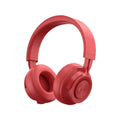 Wireless Bluetooth sports headset showing four colour options: black, red, grey, and green