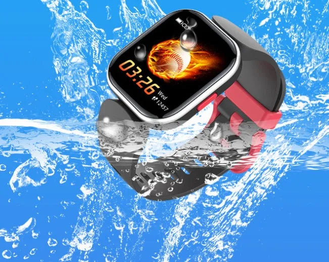 H39T blue children's smart watch with 1.4-inch screen and sporty TPU strap on wrist