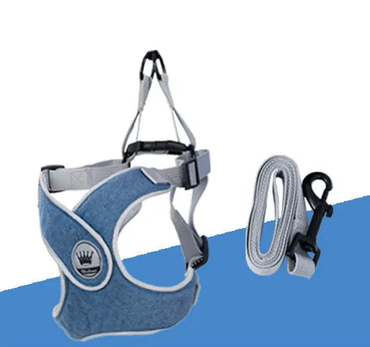 Adjustable mesh dog harness with reflective strips in green pink blue yellow colours