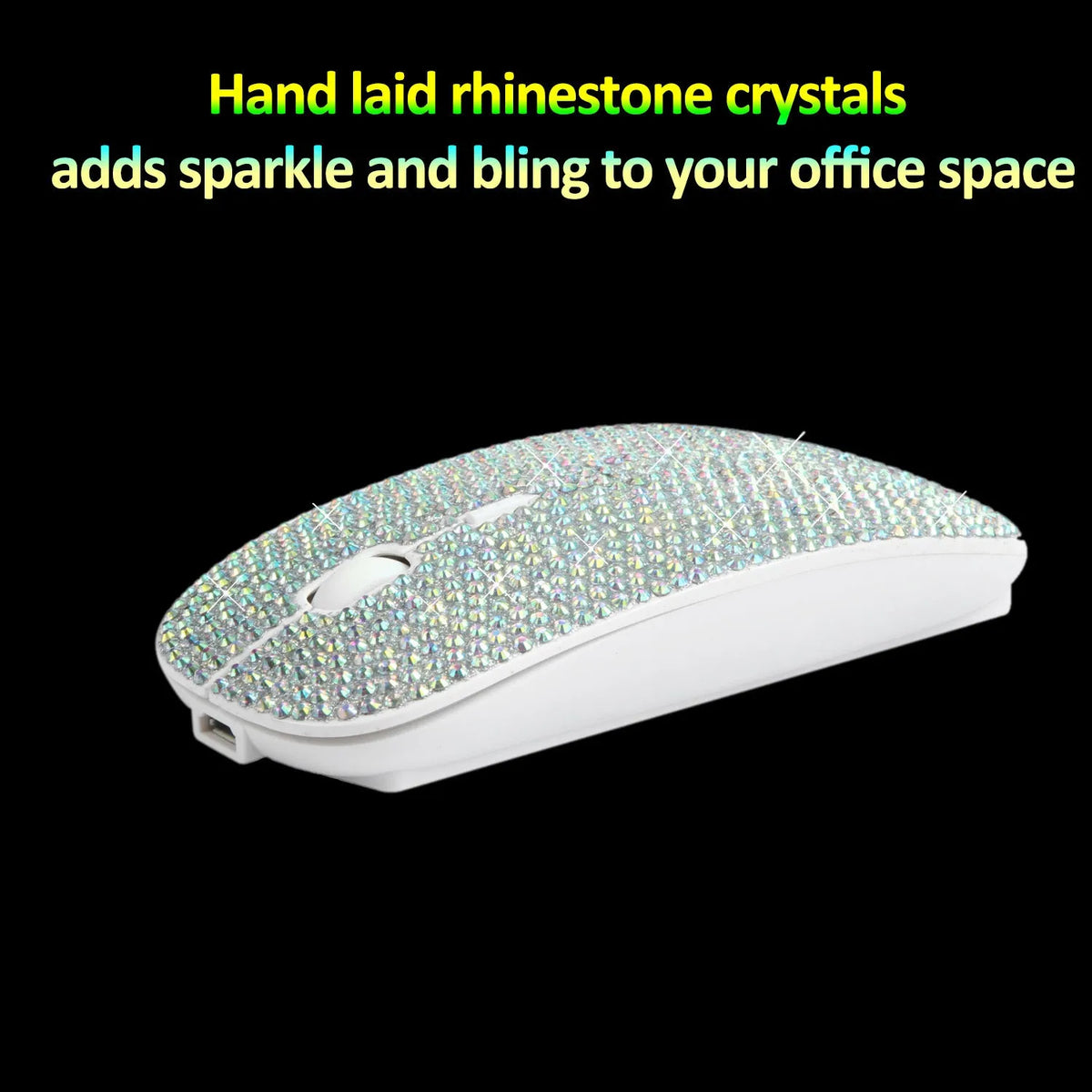 White wireless optical mouse, 2.4G, 11.2 x 5.7 x 2.0cm, adjustable 1600dpi, four keys, ABS body
