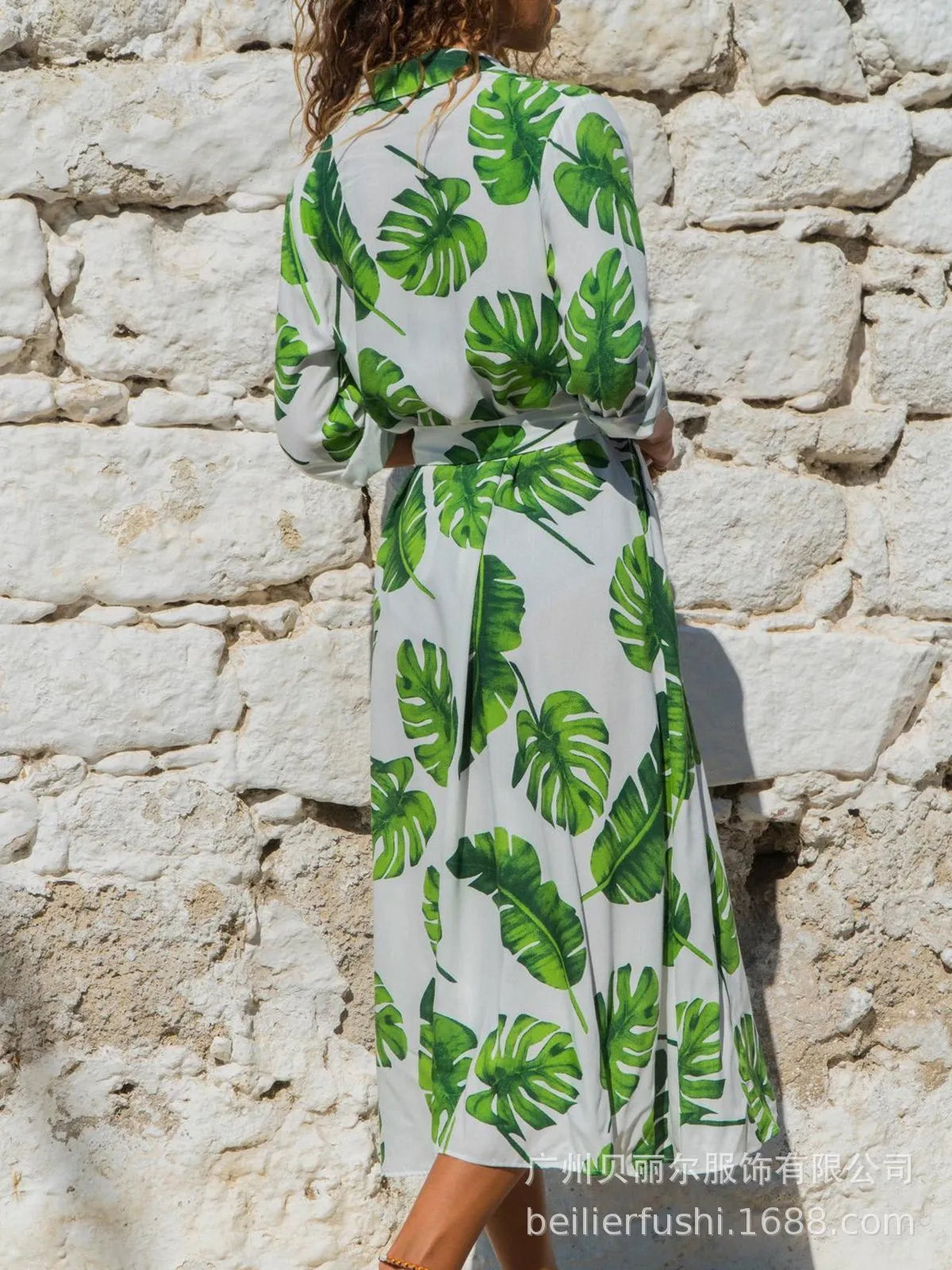 Madrid Vintage Chiffon V-neck A-line dress with high waist and printed pattern in polyester fabric available in multiple colours
