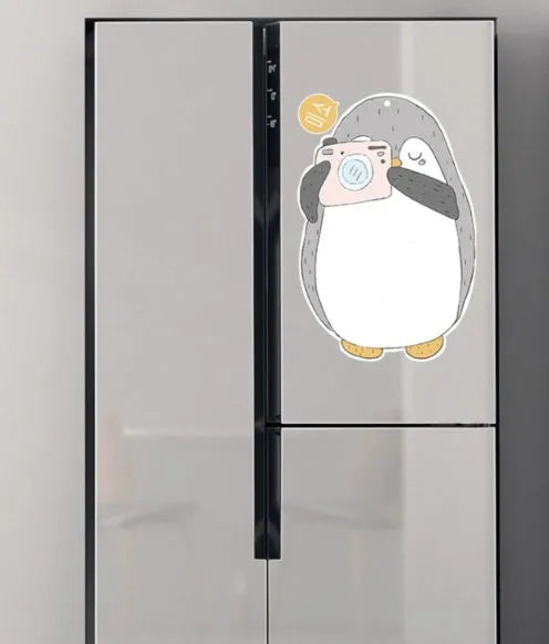 Nordic style refrigerator message board with penguin design measuring 45cm by 30cm
