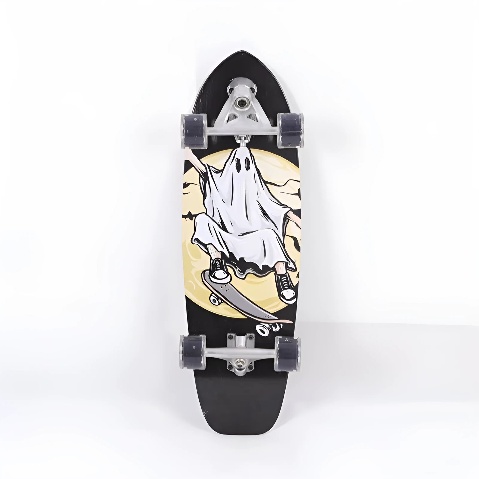 White maple wood street scooter board with 31-inch deck for unisex urban commuting