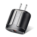 White international travel plug adaptor charger for UK US and EU sockets
