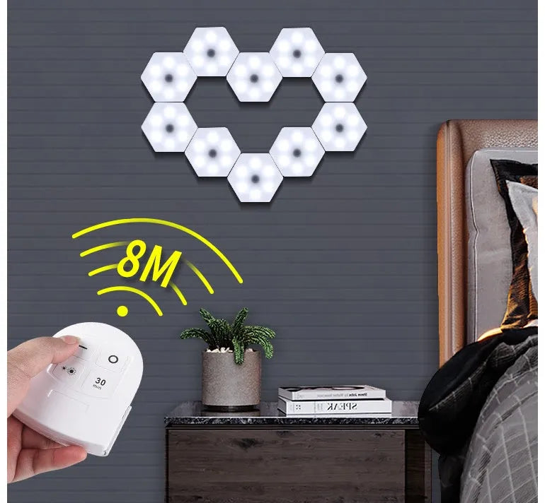 White rectangular wireless remote control LED pat light with touch panel.