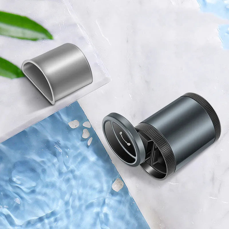 Automatic sensing ashtray in Deep Sky Grey colour with USB cable for car, home, or office use.