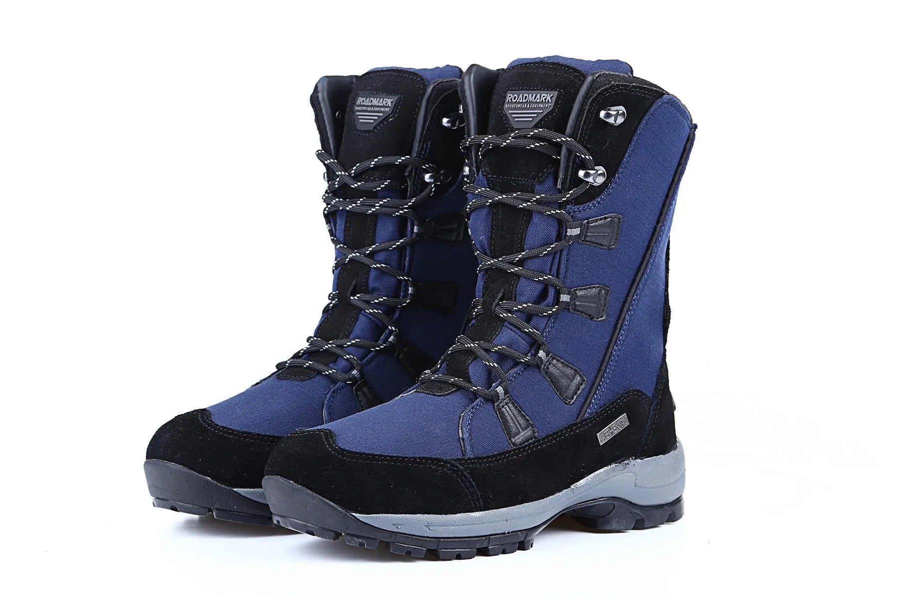 Women's mid-calf thermal snow boots in genuine leather with round toe, available in multiple colours