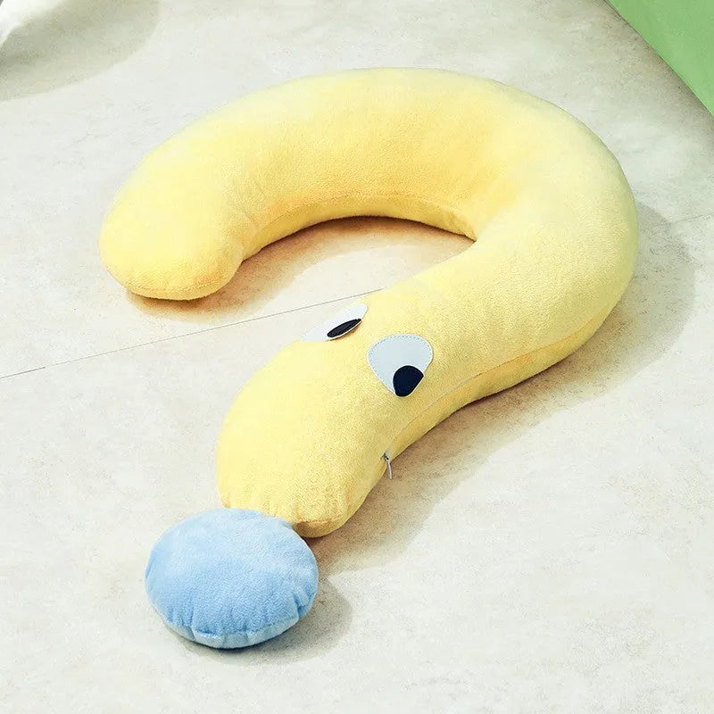 Blue rectangular pet cushion pillow for cats and dogs on a wooden floor.