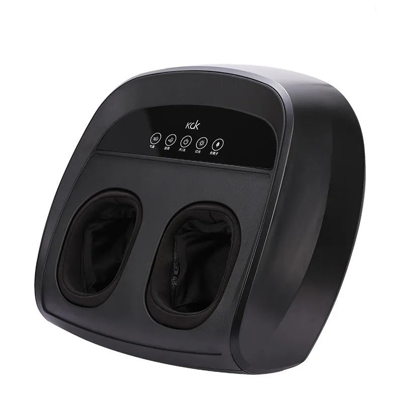 Flip automatic foot sole massager in black colour showing control panel and flip mechanism