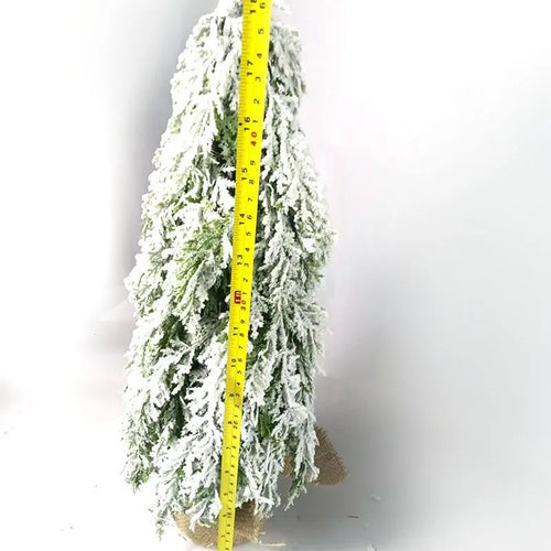24-inch desktop artificial Christmas tree with LED lights and PE snow decoration