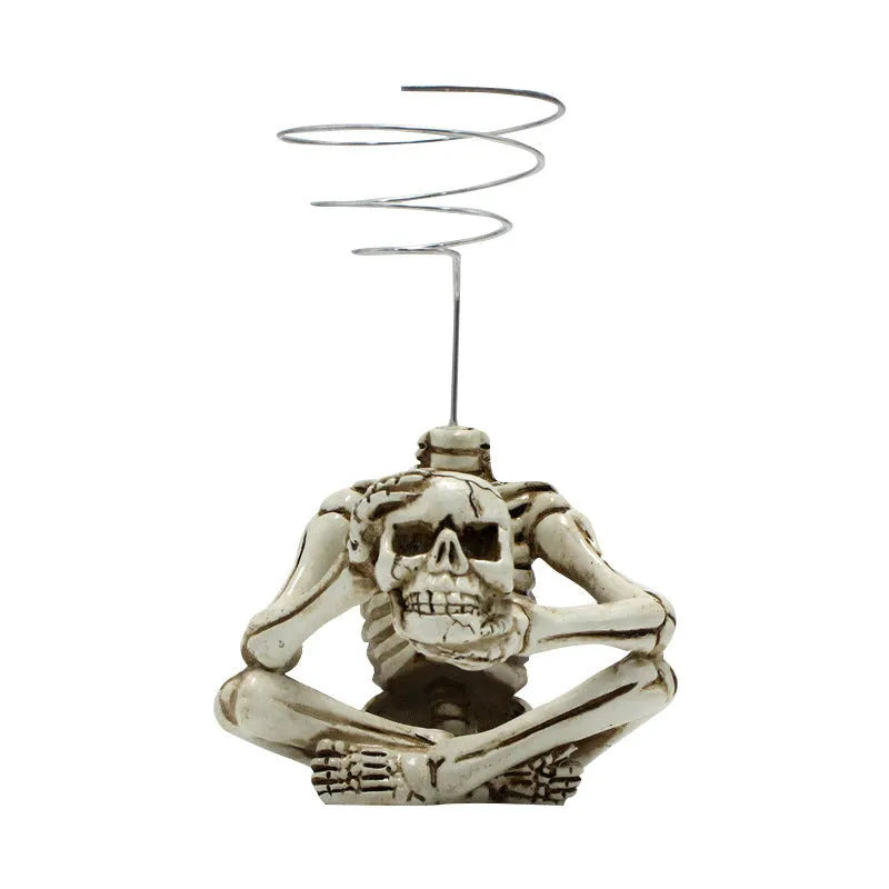 Gothic skull design resin bracket for tillandsia plants with iron stand