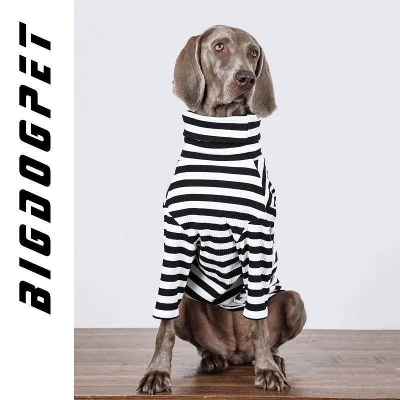 Black and white thin polyester vest for large dogs as inner layer clothing