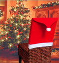 Christmas chair covers set with Santa Claus and Snowman designs for standard dining chairs with Santa hat accessories