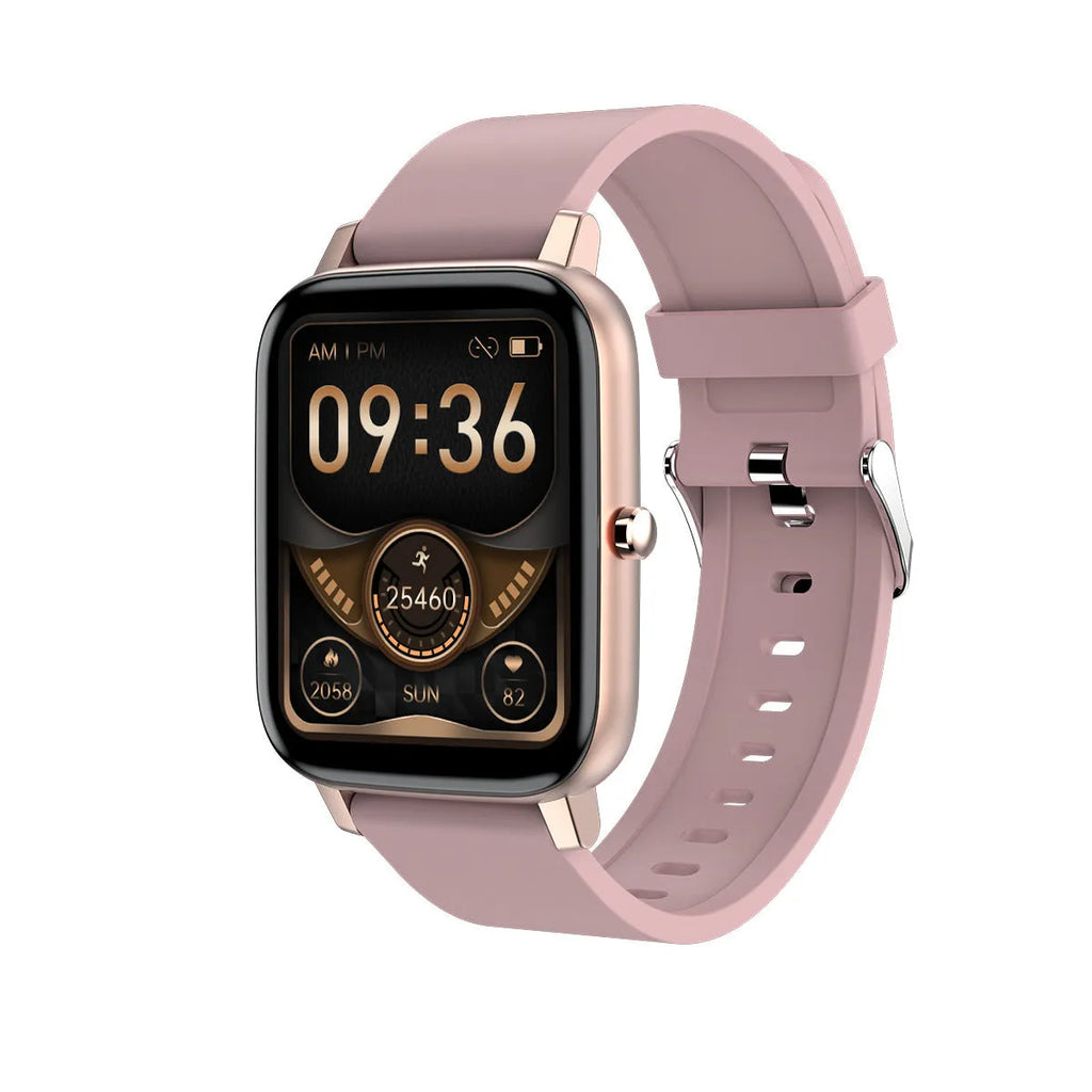 H80 fashion sports smart watch with silicone strap on wrist, showing health metrics on 1.69 inch screen.