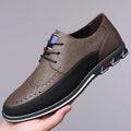 Men's leather slip-on business casual shoes in multiple colours with rubber sole