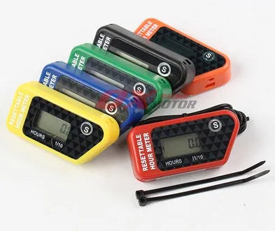Black waterproof LCD maintenance timer for ATV motorcycle boat mower generator servicing