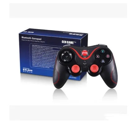 Black and white X3 Bluetooth wireless game controller for Android mobile phones with charging cable.