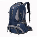 Outdoor waterproof mountaineering bag in nylon, 36-55L capacity, shown in available Black, Blue, Dark blue, Green, or Red colour options.