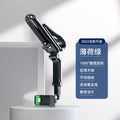 Grey single-clip car phone holder mounted on a car dashboard holding a mobile phone.