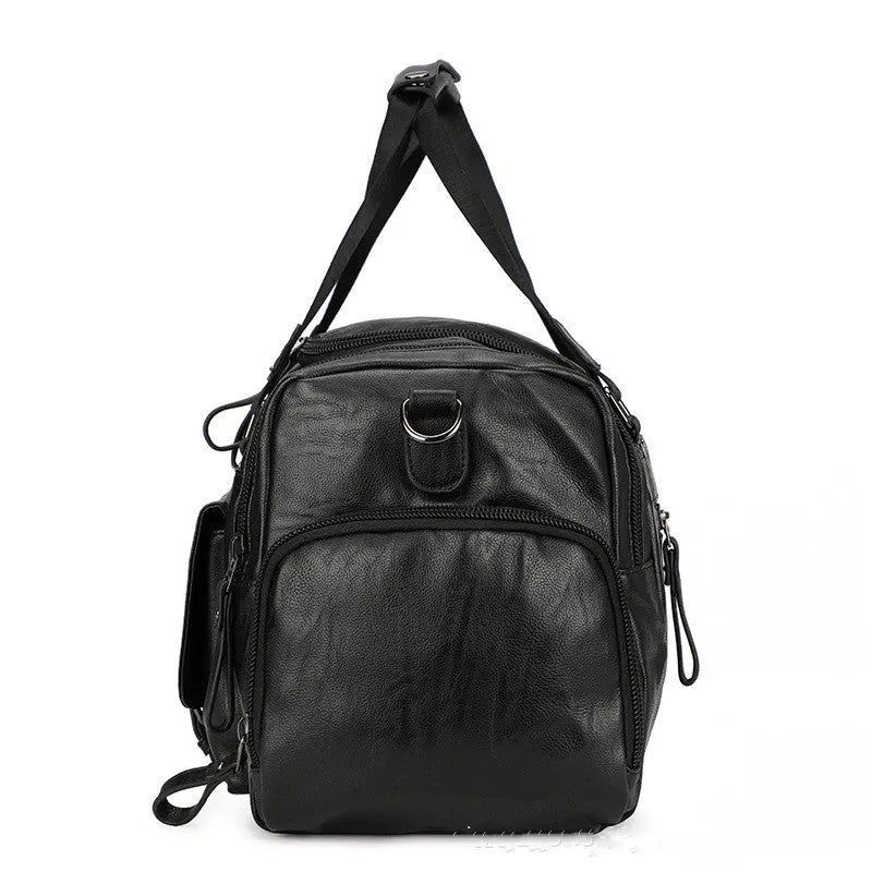 Black waterproof PU fabric travel shoe bag organiser with foldable design