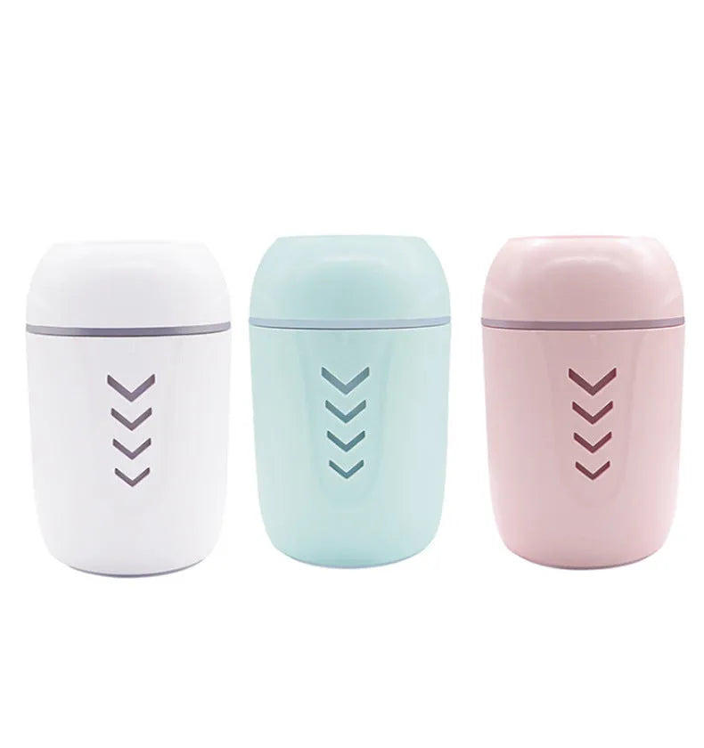 Portable car humidifier in columnar design with 200ml capacity and aromatherapy function