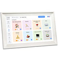 White 15.6 inch smart digital photo frame with Wi-Fi and app control