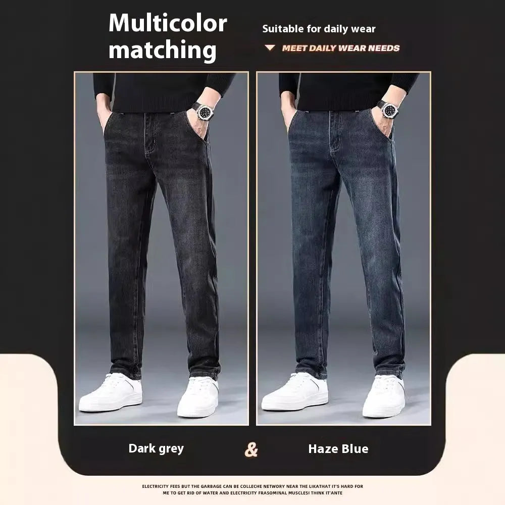 Slim straight casual trousers in polyester fabric with micro-elasticity for summer street fashion wear