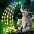 Resin elephant garden sculpture outdoor statue with LED light strip decoration