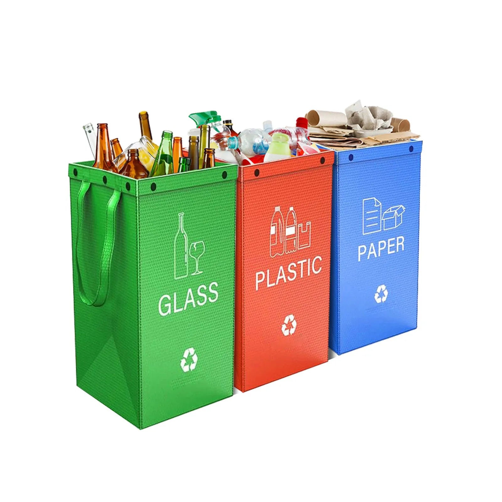 40L blue plastic waterproof rubbish bin for household waste classification