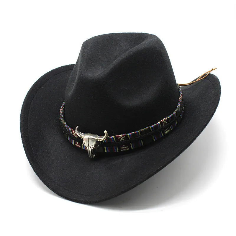 Polyester western cowboy hat with bell crown in multiple colour options