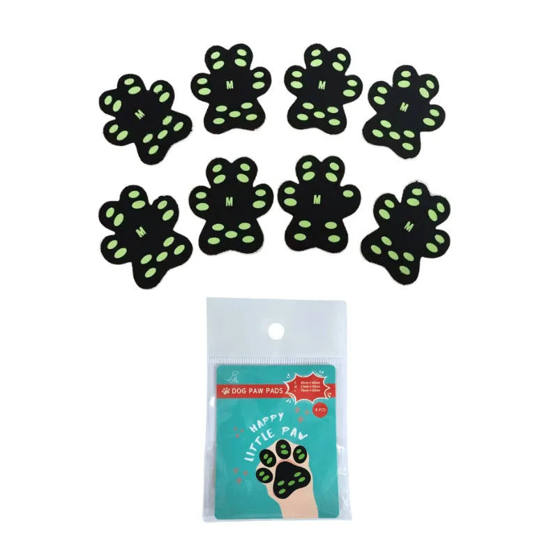 Transparent silicone cloth dog paw protection foot patches in S and M sizes