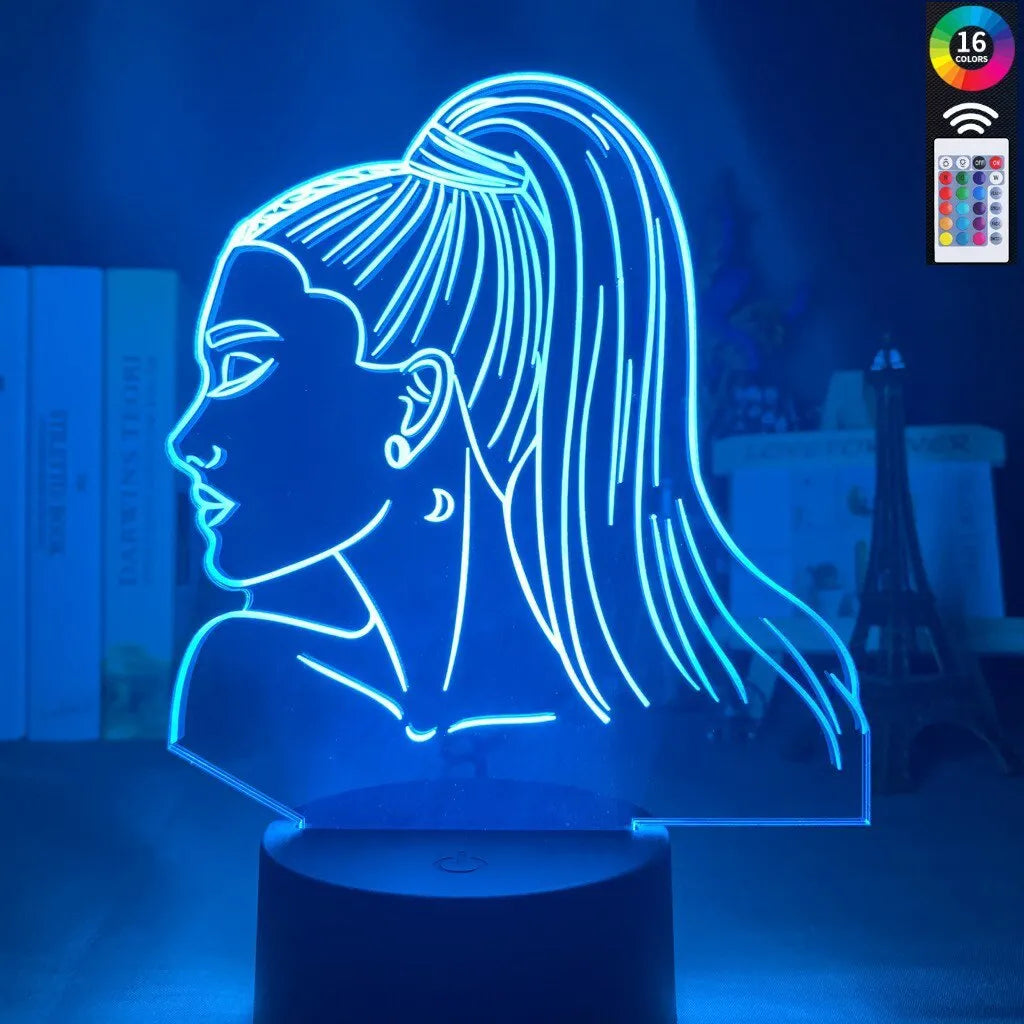 European style acrylic 3D night light with LED and colourful black base