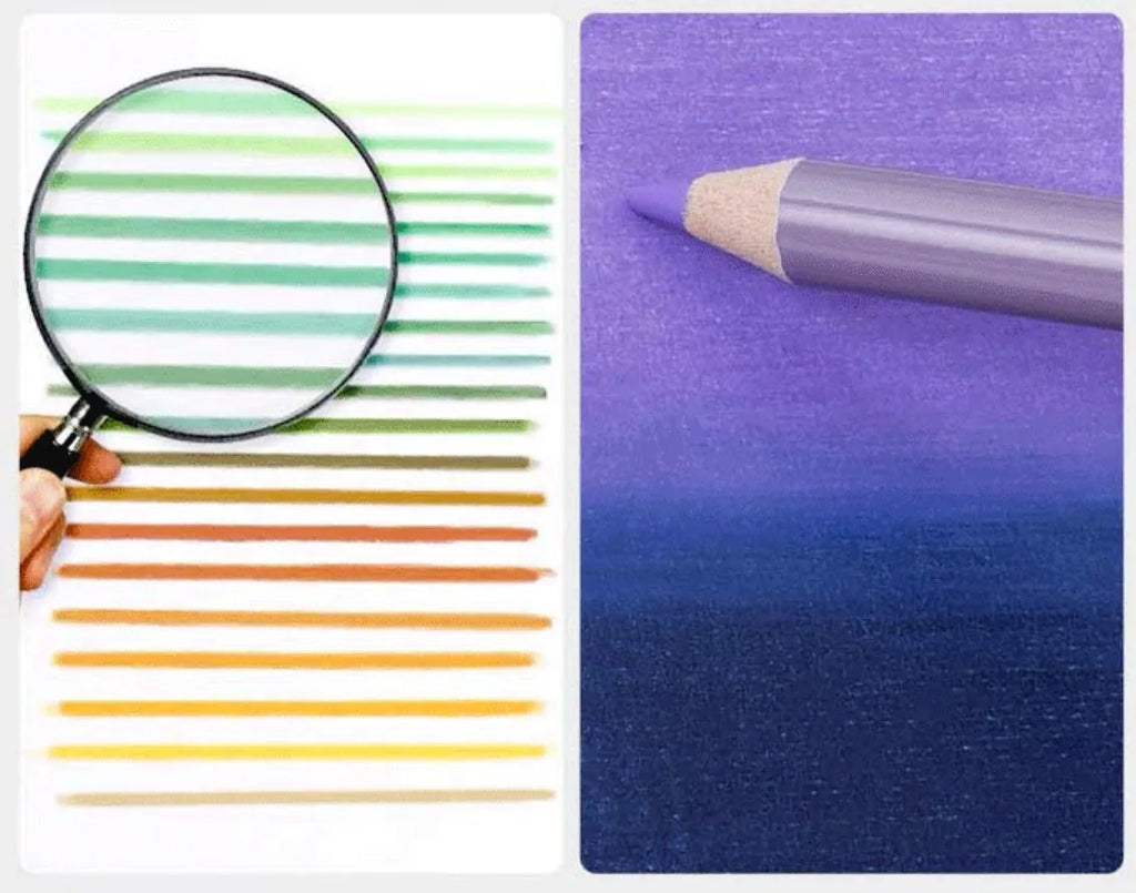 Boxed set of 72 coloured pencils for art students with basswood barrels