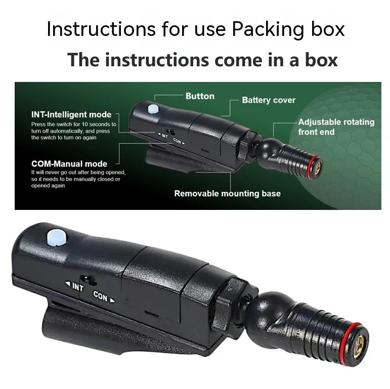 Golf putter laser aiming instrument and training accessory shown with different style options.