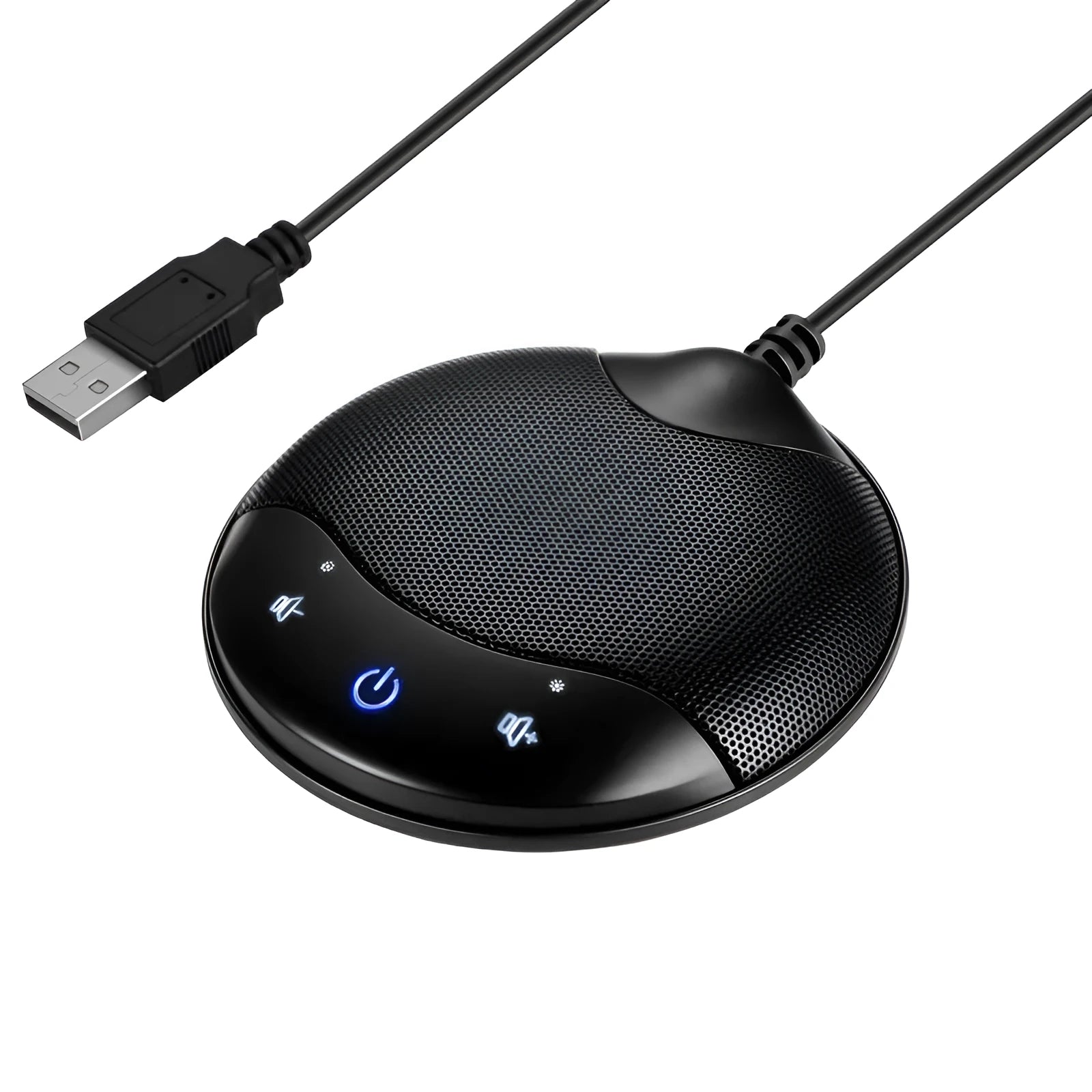 Black USB condenser microphone for computer recording and conferences