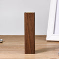 Brown walnut wood portable power bank with aluminium shell and charging port