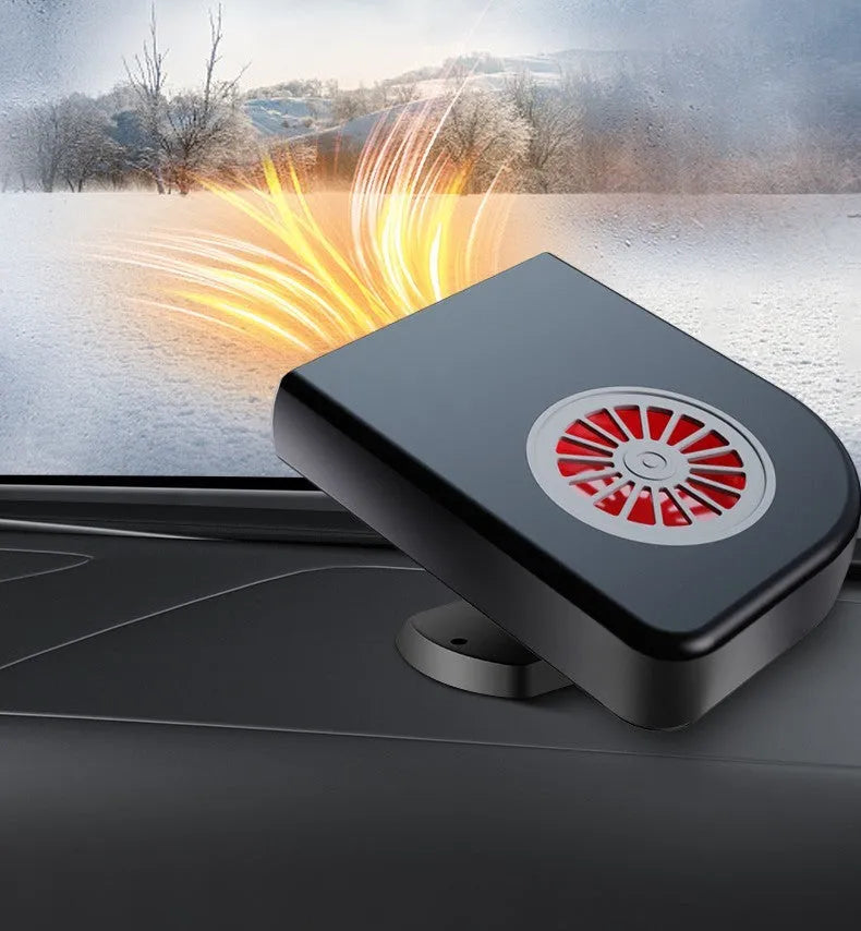 Compact black vehicle-mounted heater for car defrosting with adjustable airflow direction