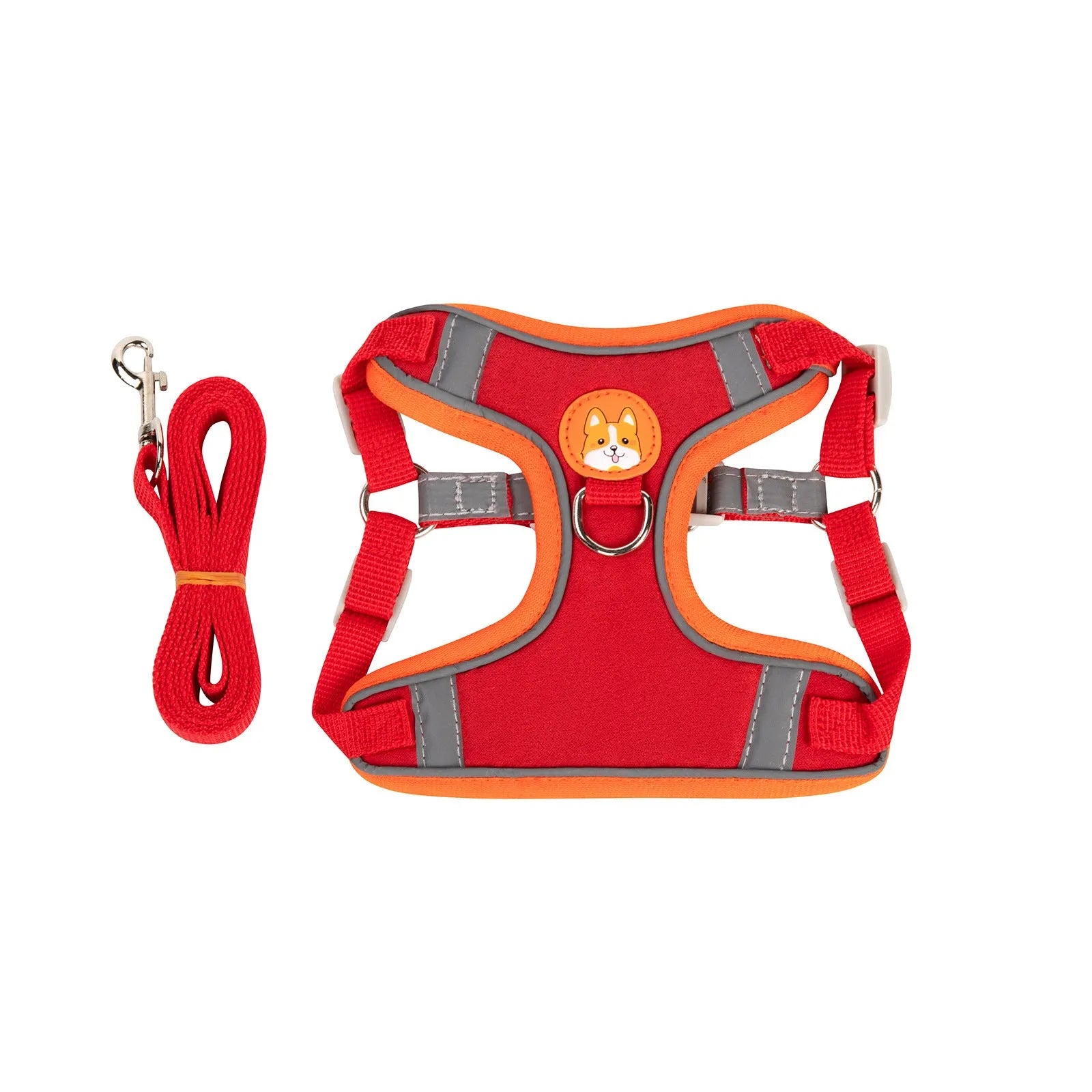 Adjustable dog harness vest with haulage rope in multiple colour options