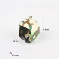 Small pet safety helmet on chicken with adjustable elastic bands and sponge lining